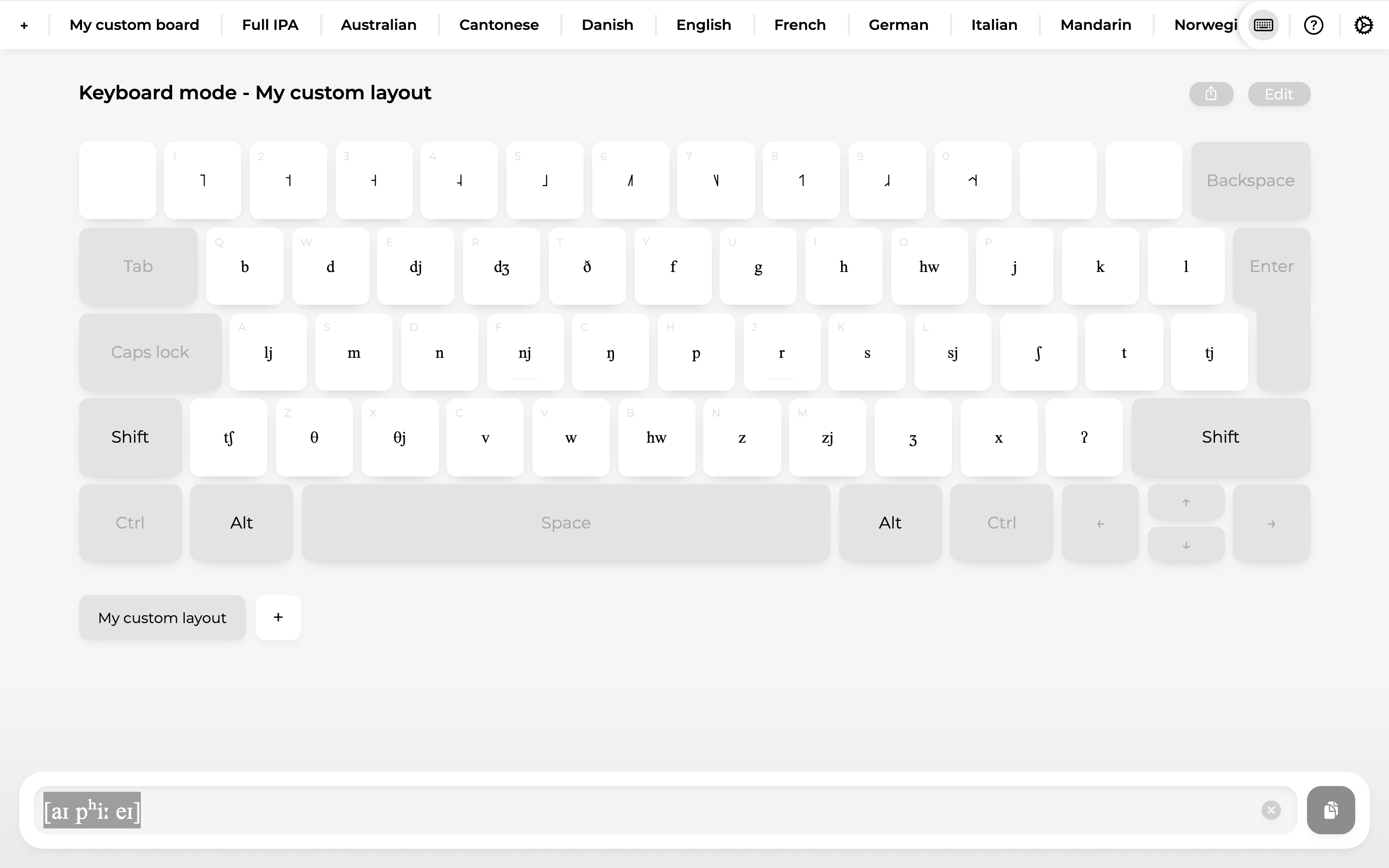 Screenshot from IPA Keyboard